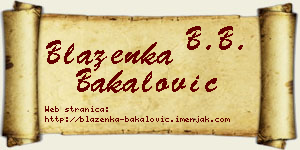 Blaženka Bakalović vizit kartica